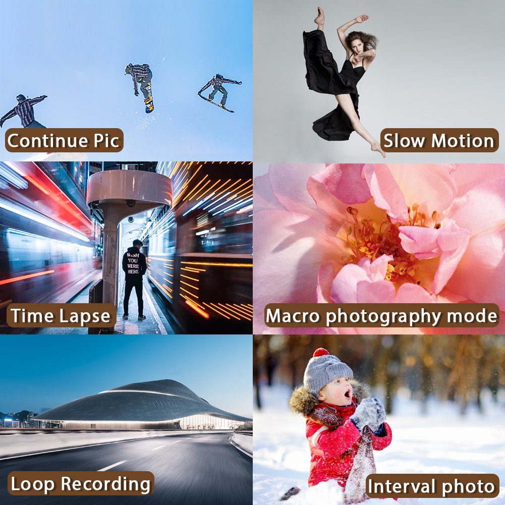 4K Digitalkamera, 48MP Fotokamera mit 3,0 Zoll Bildschirm, Kompaktkamera (5x opt. Zoom, inkl. Weitwinkelobjektiv, 32GB TF-Karte, Autofokus Kompaktkamera, 5X Optischer Zoom und 8X Digitalzoom)