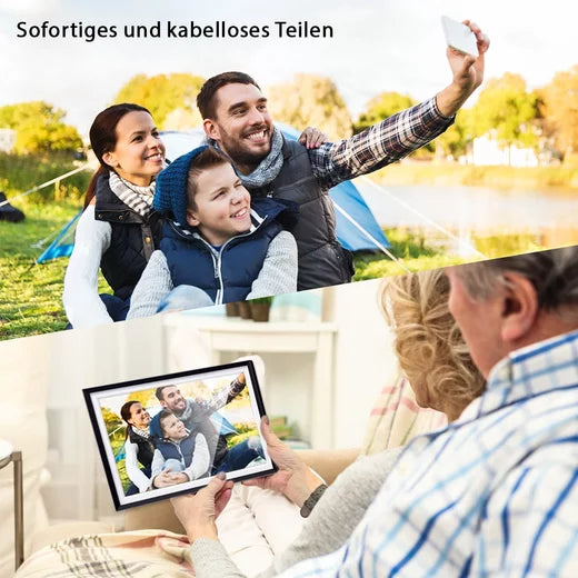 Elektronischer Fotorahmen 10,1 " Digitaler Bilderrahmen (1280 x 800 Pixel, 32 GB, Touchscreen WLAN mit Automatische Drehung Photo Video Teilen)