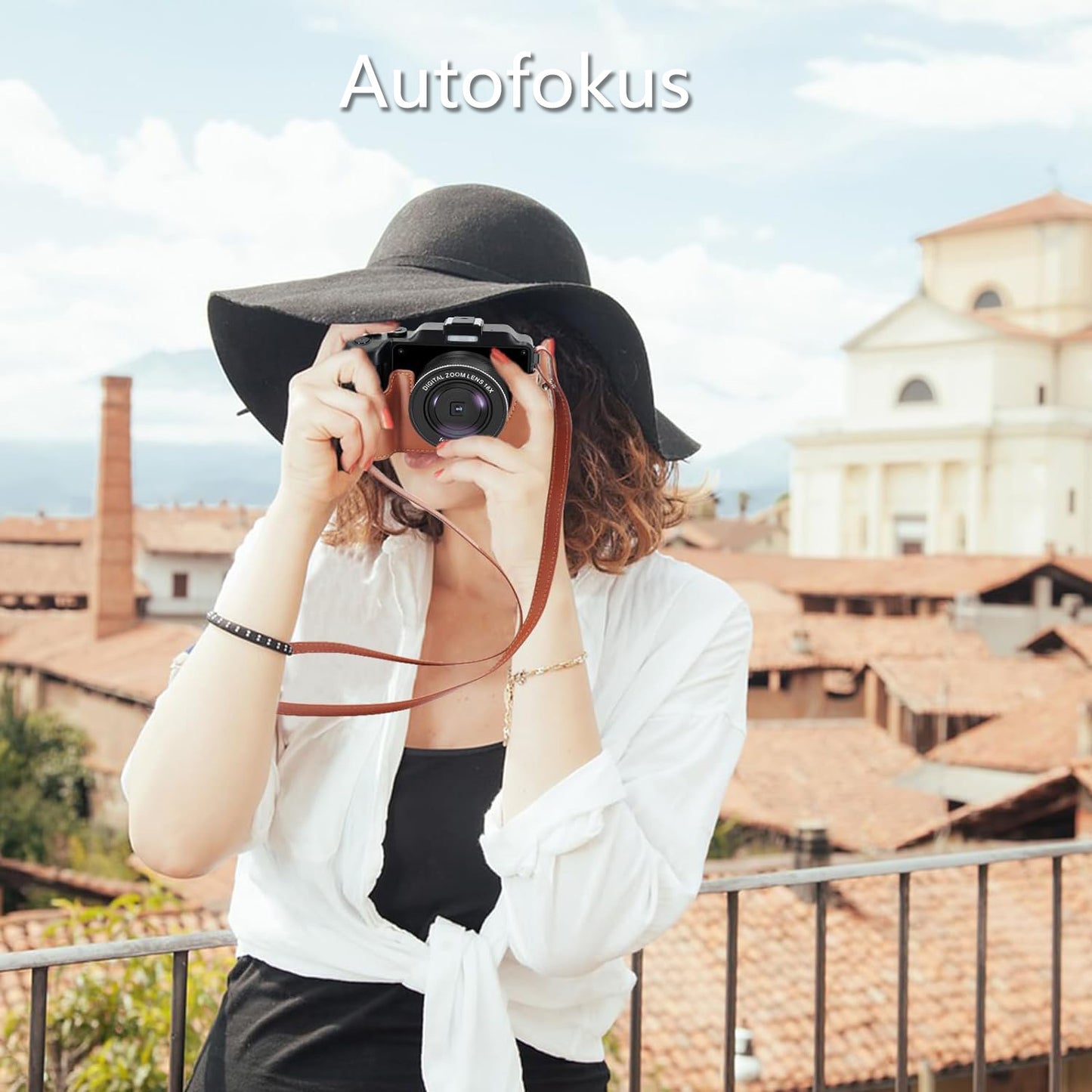Digitalkamera, 4K 48MP Autofokus Kamera Fotokamera mit 64GB Karte Kompaktkamera (48 MP, WLAN (Wi-Fi), inkl. & WiFi, 3.0'' Bildschirm Vlogging Kamera für YouTube 18x Zoom, mit Blitz Fotoapparat, Kompaktkamera für Teens Anfänger)