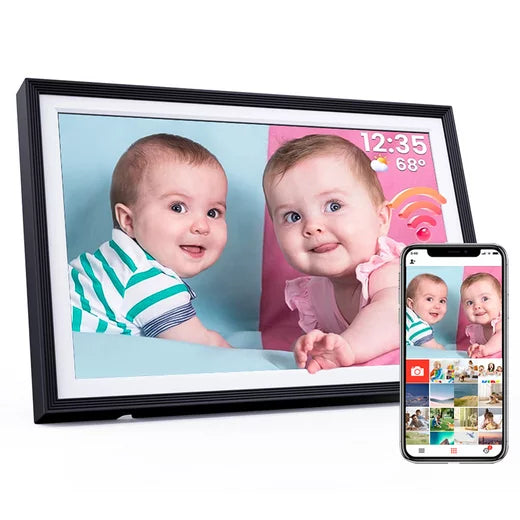 Elektronischer Fotorahmen 10,1 " Digitaler Bilderrahmen (1280 x 800 Pixel, 32 GB, Touchscreen WLAN mit Automatische Drehung Photo Video Teilen)
